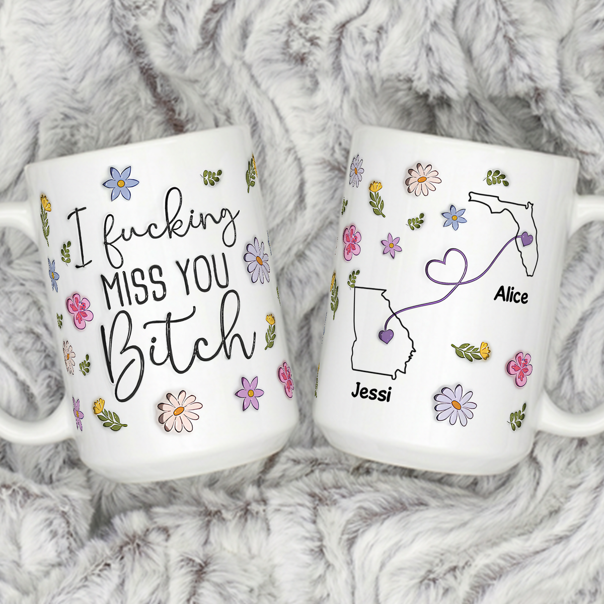VPST80 I Miss You Bestie- 3D Inflated Effect Custom Personalized Mug