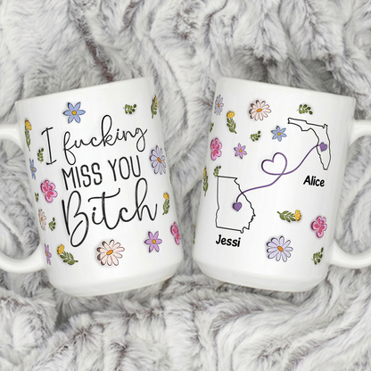 VPST80 I Miss You Bestie- 3D Inflated Effect Custom Personalized Mug