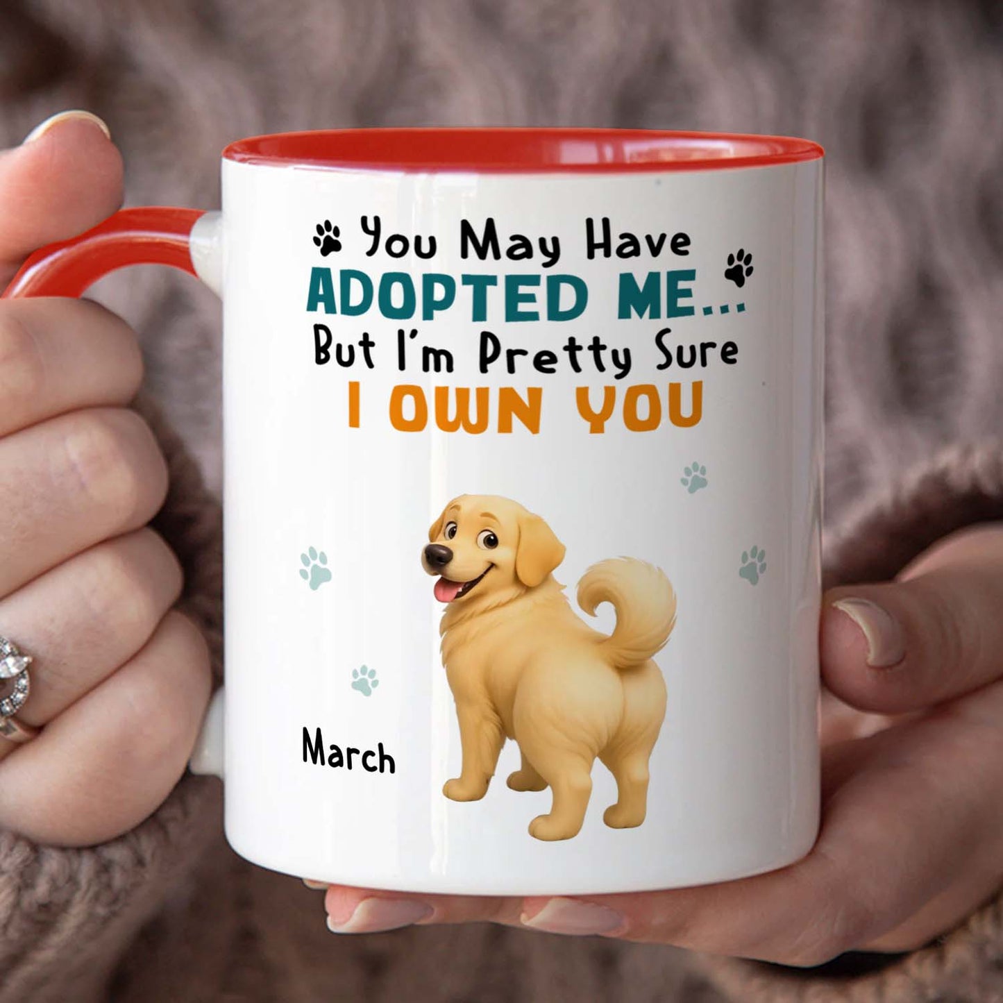 PSTM12 You May Have Adopted Me But I Own You Dog Lover - White Mug Accent Mug