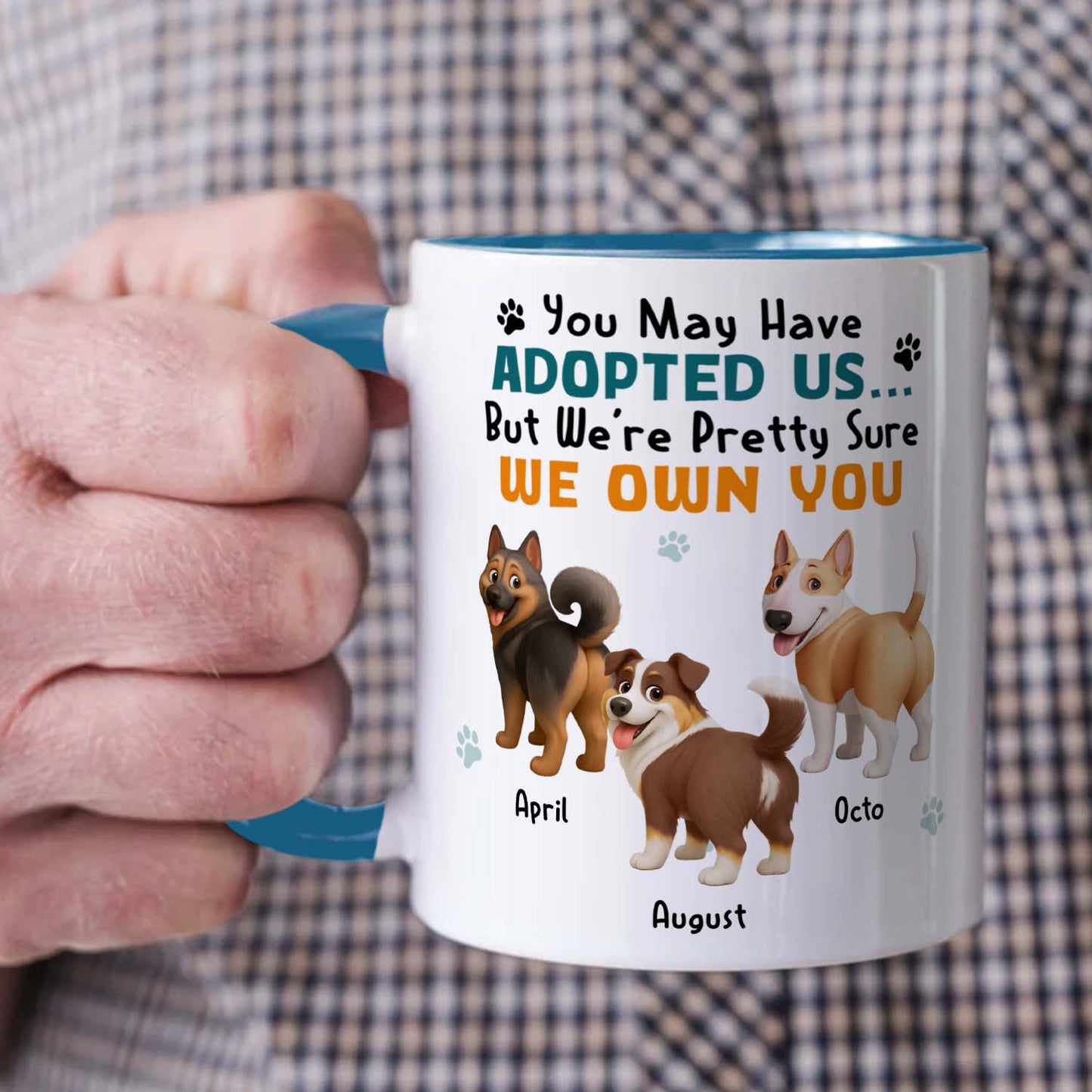 PSTM12 You May Have Adopted Me But I Own You Dog Lover - White Mug Accent Mug