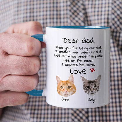 PST93 Dear Cat Dad Cat Mom Cat Parent - White Mug Accent Mug