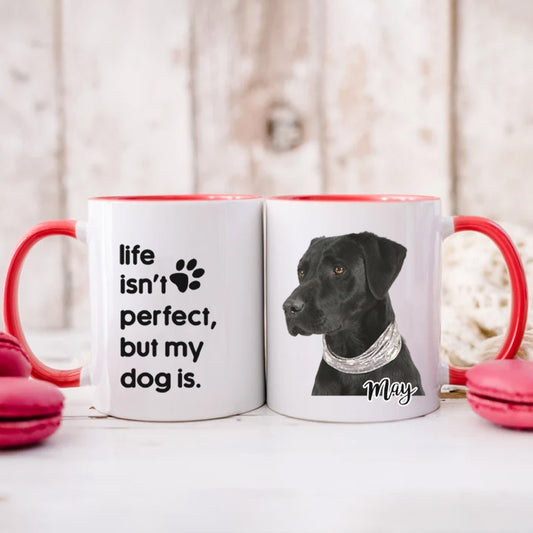 Miah1476 Life Isn't Perfect But My Pet Is - Personalized Custom Accent  Mug