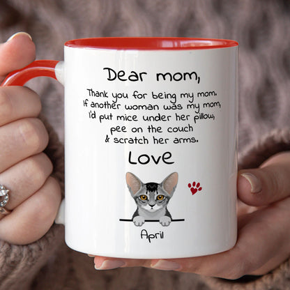 PST93 Dear Cat Dad Cat Mom Cat Parent - White Mug Accent Mug