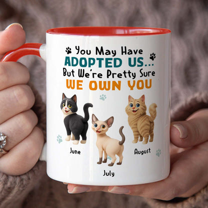 PSTM11 You May Have Adopted Me But I Own You Cat Lover - White Mug Accent Mug