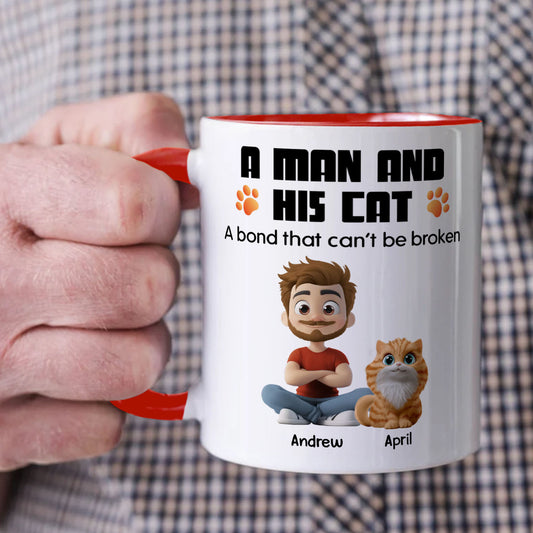 PSTM15 A Man And His Cat - White Mug Accent Mug