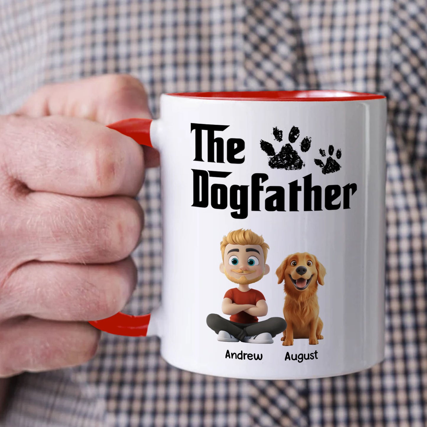 PST89 The Dogfather Dog Lover - Personalized White Mug Accent Mug