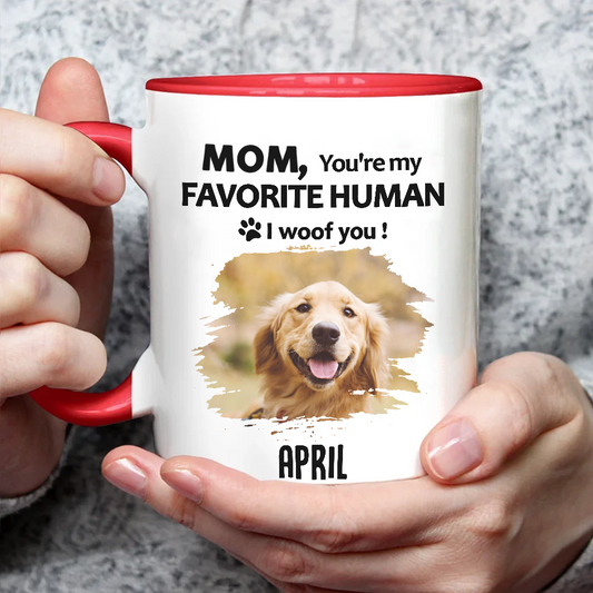Miah1501 Dad Mom You're My Favorite Human I Woof You-Personalized Custom Accent Mug