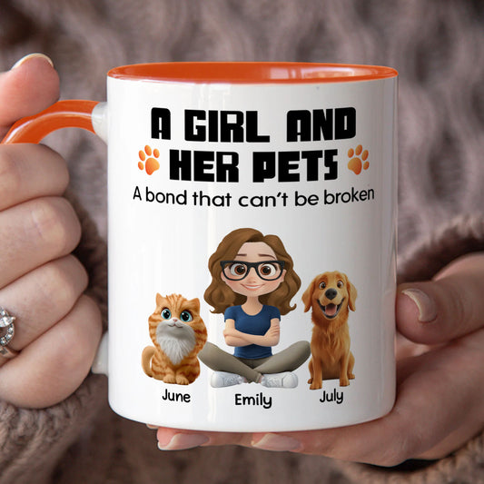 PSTM16 A Woman And Her Pet - White Mug Accent Mug