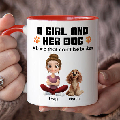 PSTM17 A Woman And Her Dog - White Mug Accent Mug