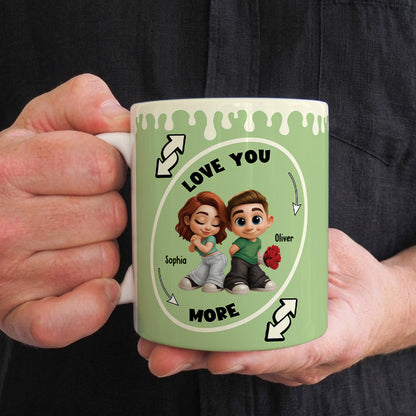 TPST04 Love You More - Personalized White Accent Mug