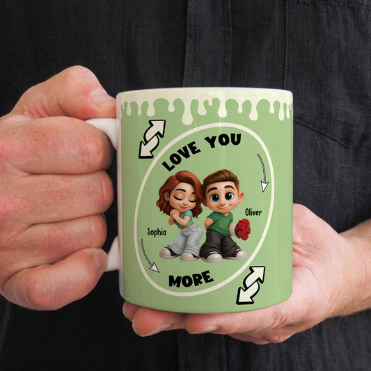 TPST04 Love You More - Personalized White Accent Mug