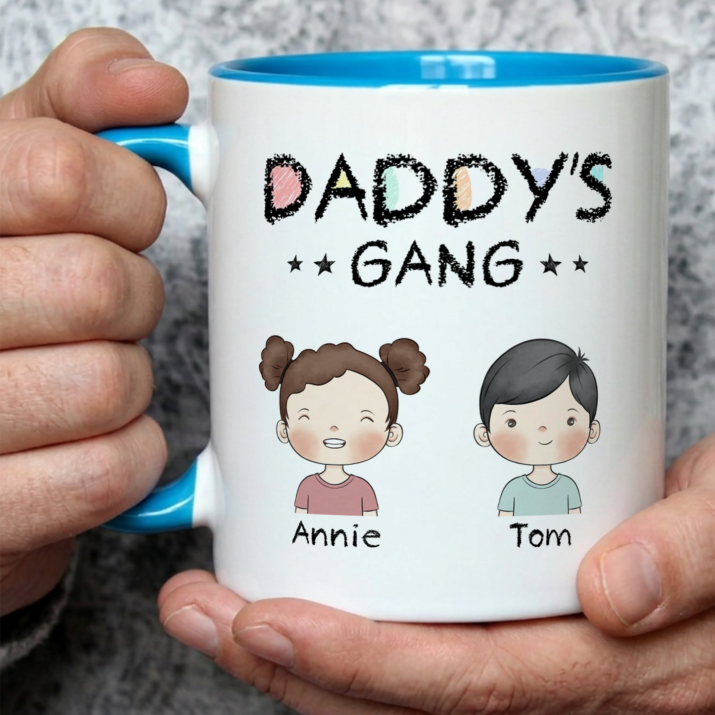 VPST04 Daddy's Mommy's Gang - Personalized White Mug Accent Mug
