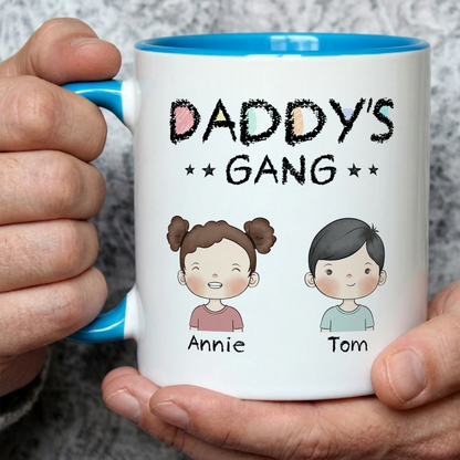 VPST04 Daddy's Mommy's Gang - Personalized White Mug Accent Mug