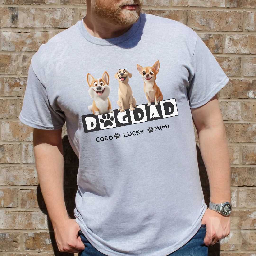 UPST120 Dog Dad Dog Mom Cartoon - Personalized T-shirt Hoodie