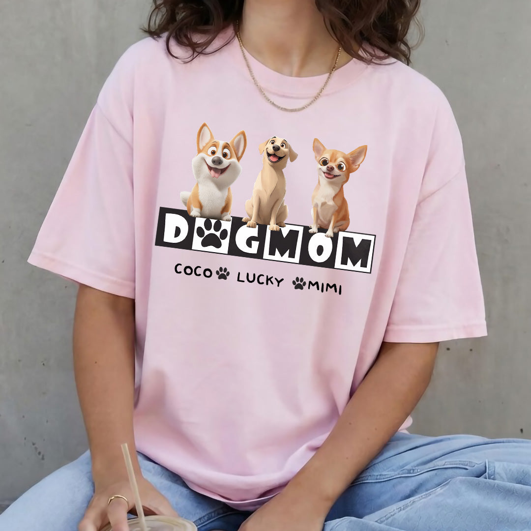 UPST120 Dog Dad Dog Mom Cartoon - Personalized T-shirt Hoodie