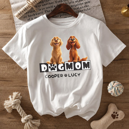 UPST120 Dog Dad Dog Mom Cartoon - Personalized T-shirt Hoodie
