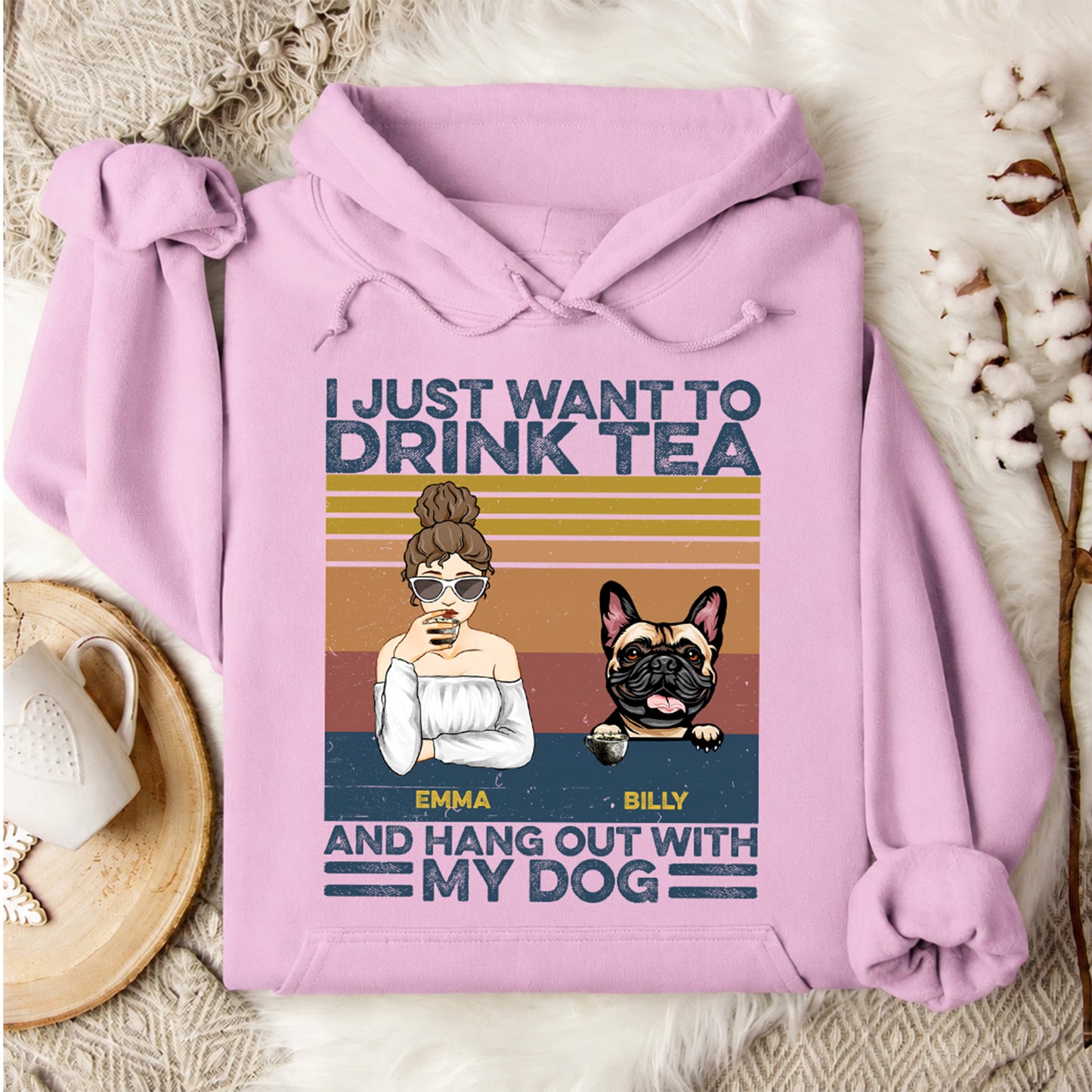 UPST121 I Just Want To Drink Beer Coffee Tea And Hang Out With My Dogs - Personalized T-shirt Hoodie