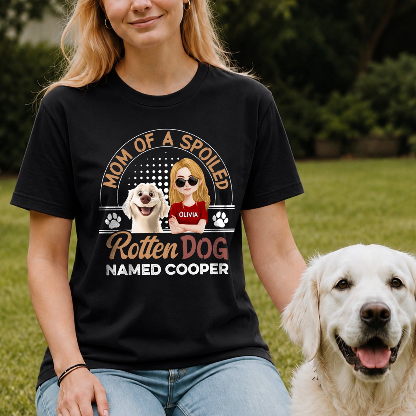 UPST122 Mom Of A Spoiled Rotten Dog - Personalized T-shirt Hoodie