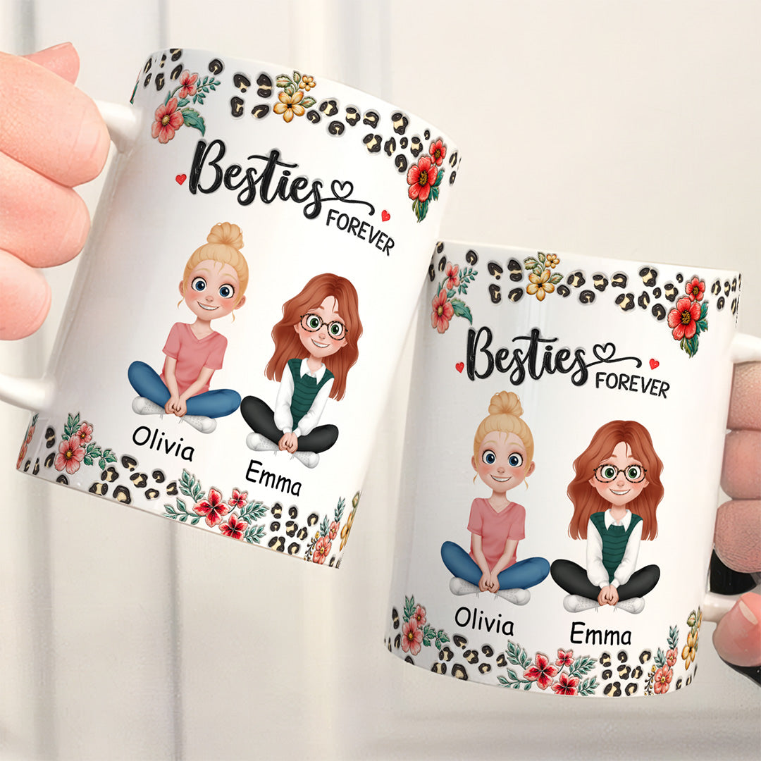APST02 Sisters Forever - 3D Inflated Effect Custom Personalized Mug