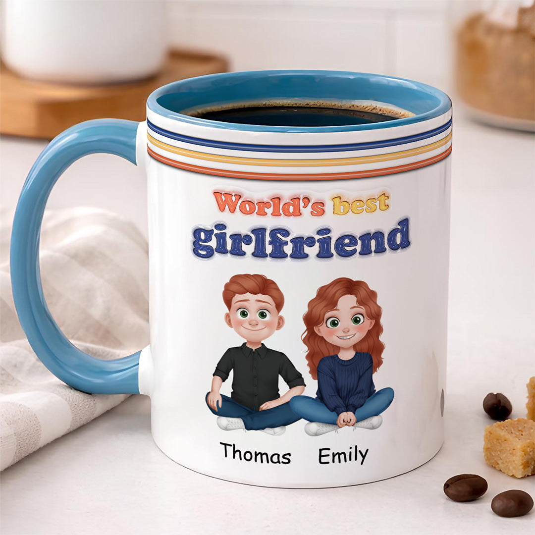 APST03 World's Best Boyfriend - 3D Inflated Effect Custom Personalized Mug