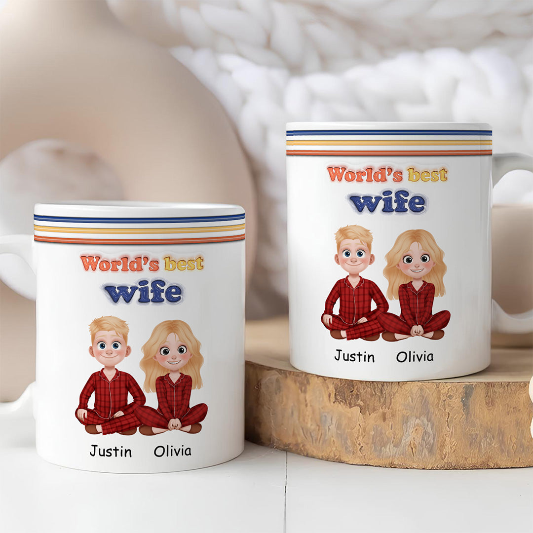 APST03 World's Best Boyfriend - 3D Inflated Effect Custom Personalized Mug