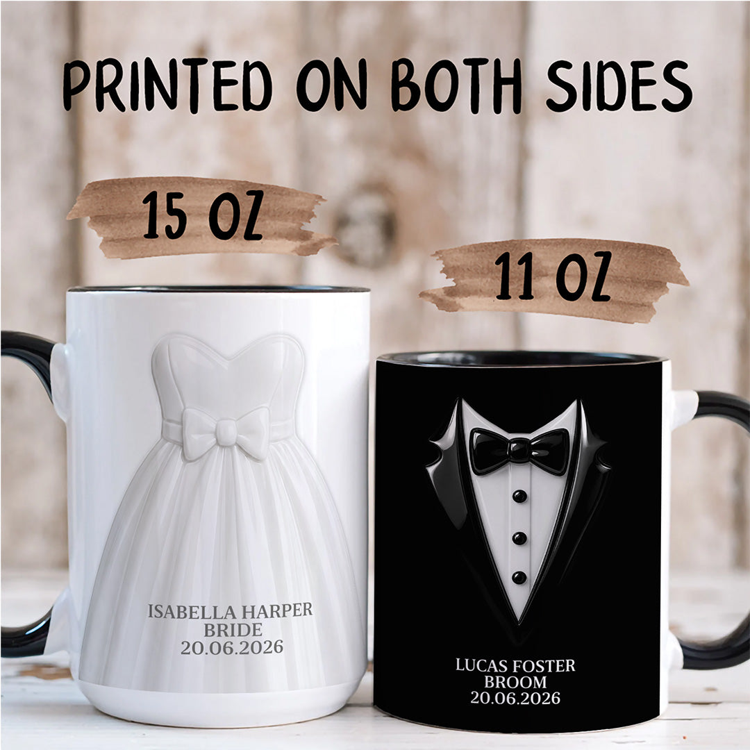 APST04 Bride And Groom Couple - 3D Inflated Effect Custom Personalized Mug