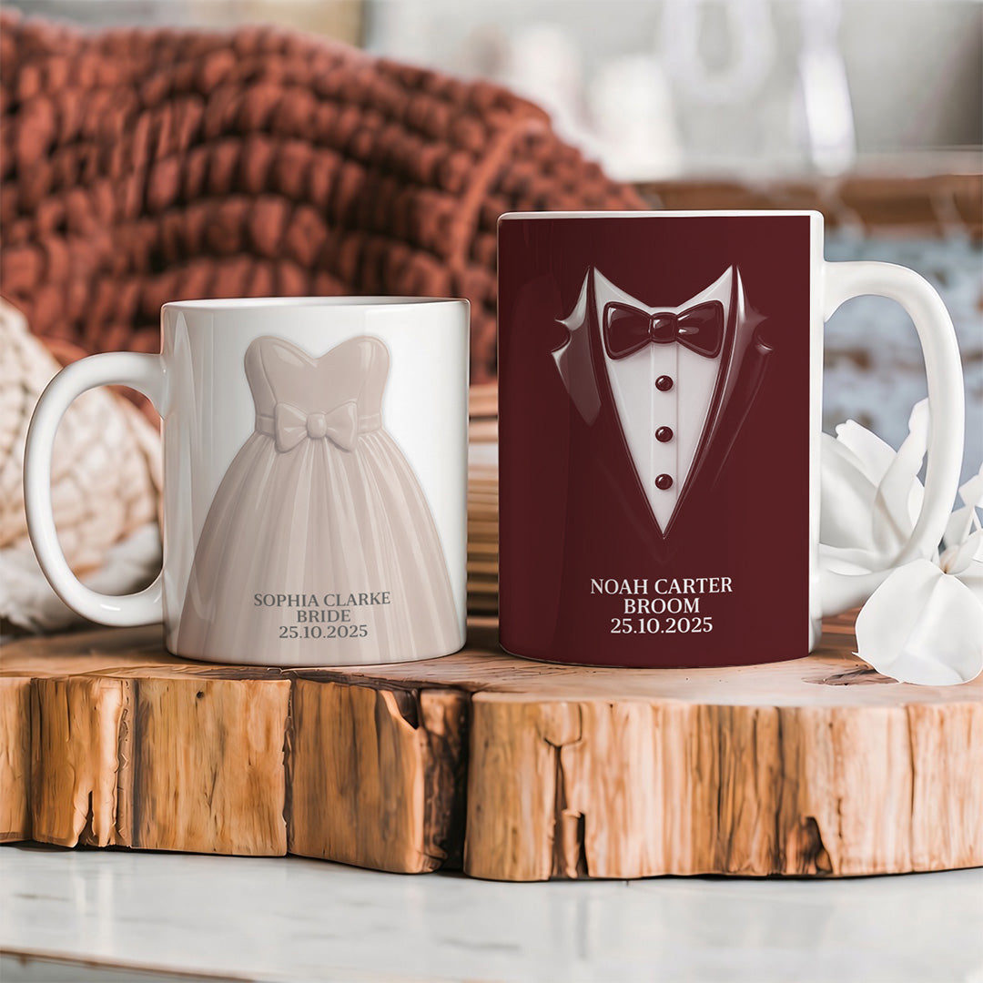 APST04 Bride And Groom Couple - 3D Inflated Effect Custom Personalized Mug