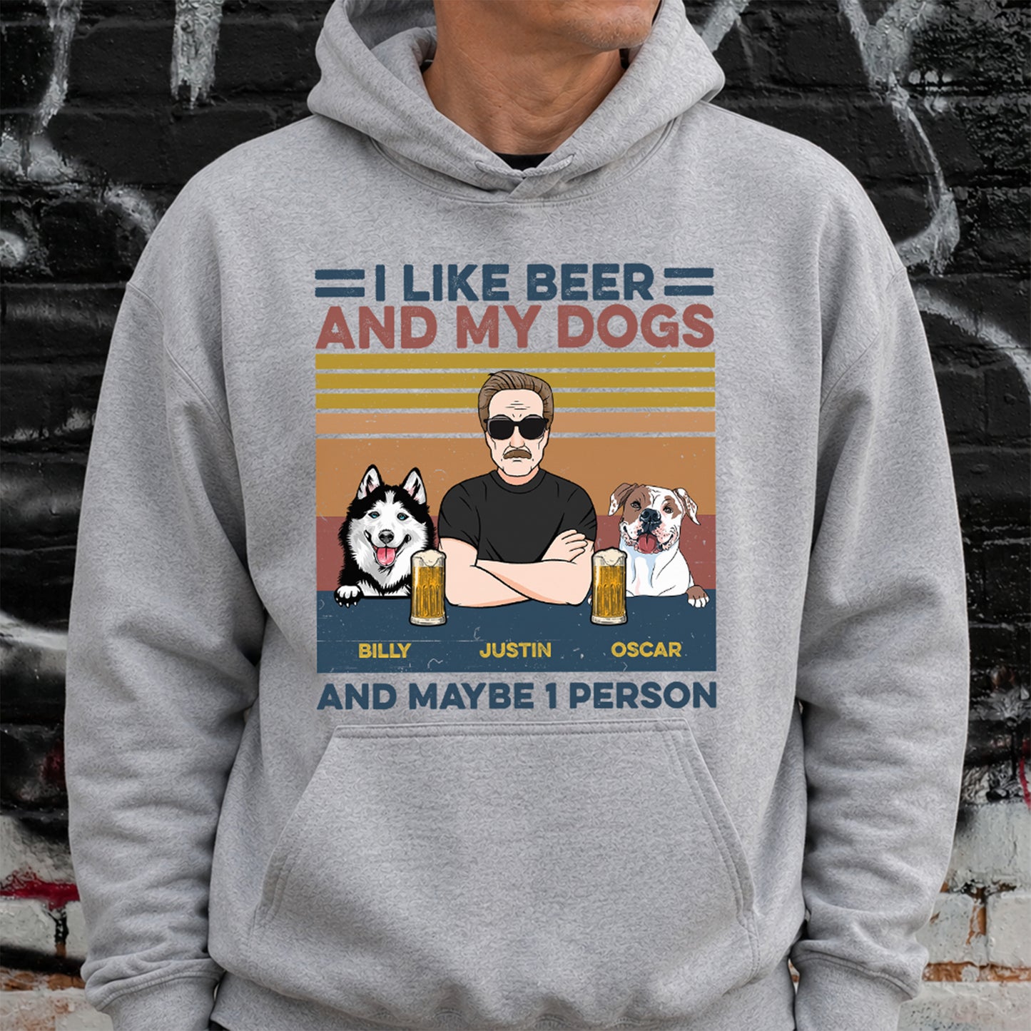 UPST127 I Like Beer And My Dog And Maybe 3 People - Personalized T-shirt Hoodie