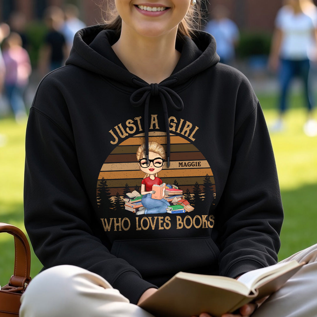 UPST128 Just A Girl Who Loves Books - Personalized T-shirt Hoodie