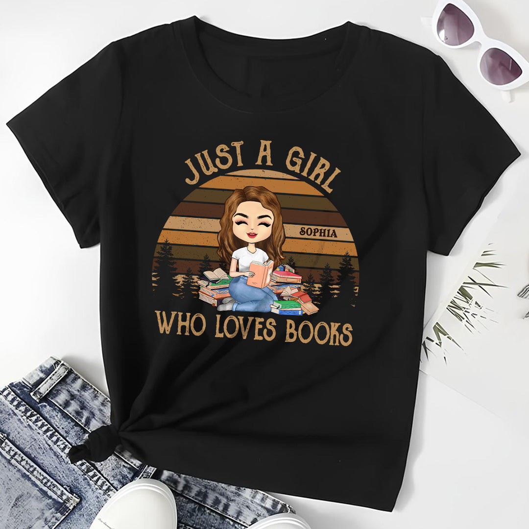 UPST128 Just A Girl Who Loves Books - Personalized T-shirt Hoodie