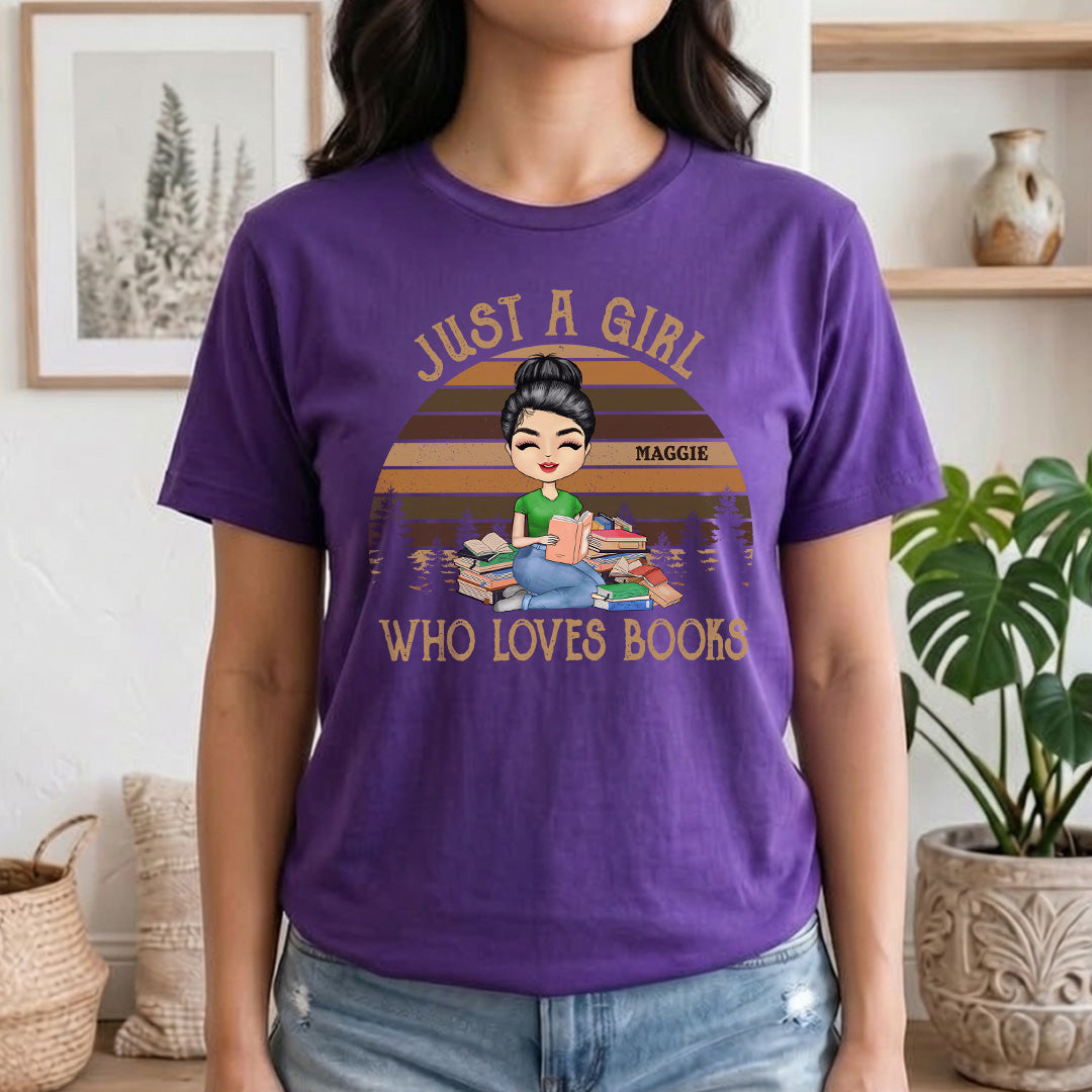 UPST128 Just A Girl Who Loves Books - Personalized T-shirt Hoodie