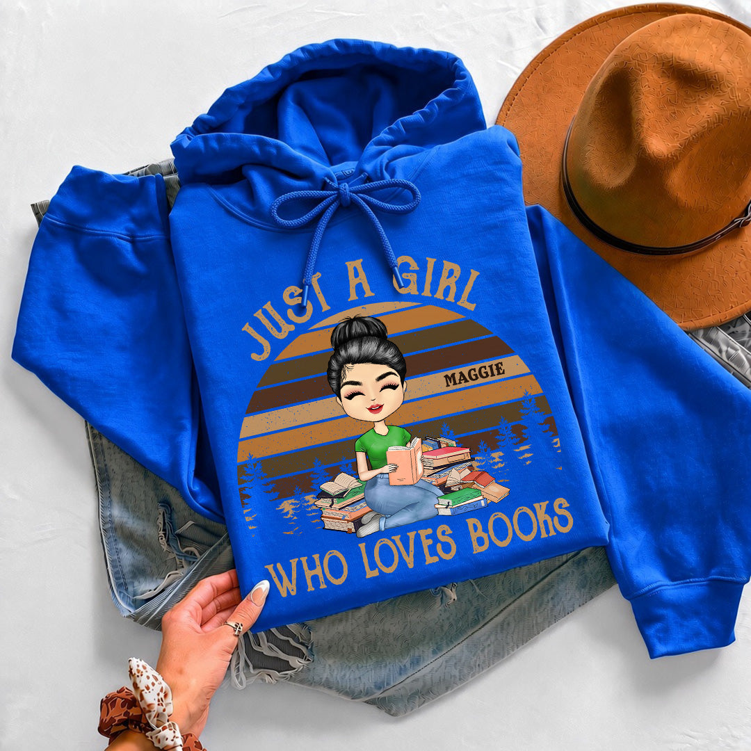 UPST128 Just A Girl Who Loves Books - Personalized T-shirt Hoodie