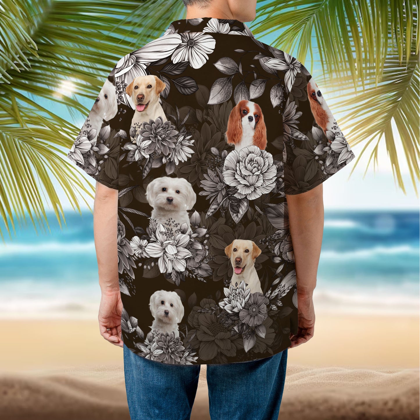 PSH18 Personalized Pet's Lover Flowers Pattern - Custom Hawaiian Shirt