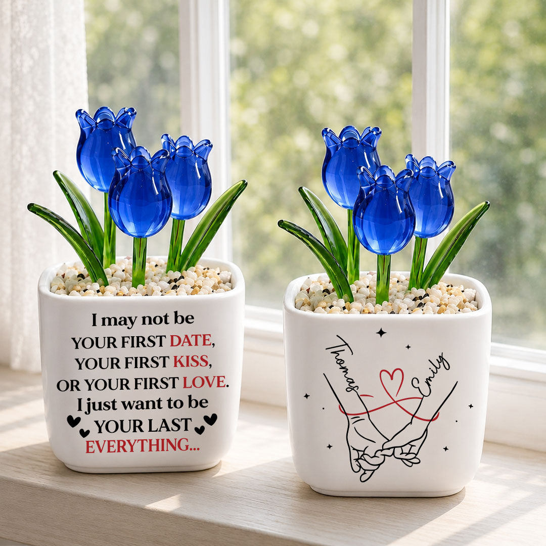UPST137 Your Last Everything -Personalized  Custom Glass Everlasting Tulips