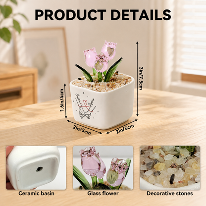 UPST137 Your Last Everything -Personalized  Custom Glass Everlasting Tulips