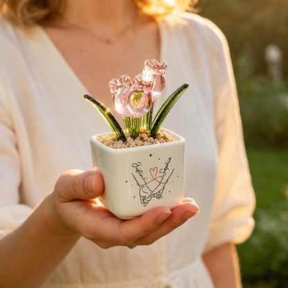 UPST137 Your Last Everything -Personalized  Custom Glass Everlasting Tulips