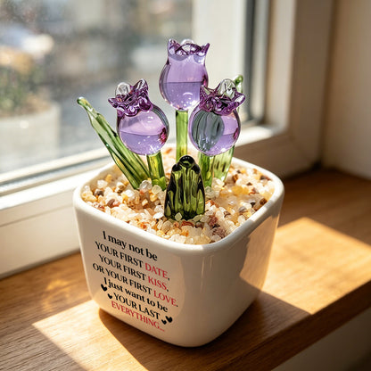 UPST137 Your Last Everything -Personalized  Custom Glass Everlasting Tulips