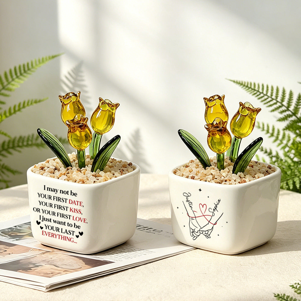 UPST137 Your Last Everything -Personalized  Custom Glass Everlasting Tulips