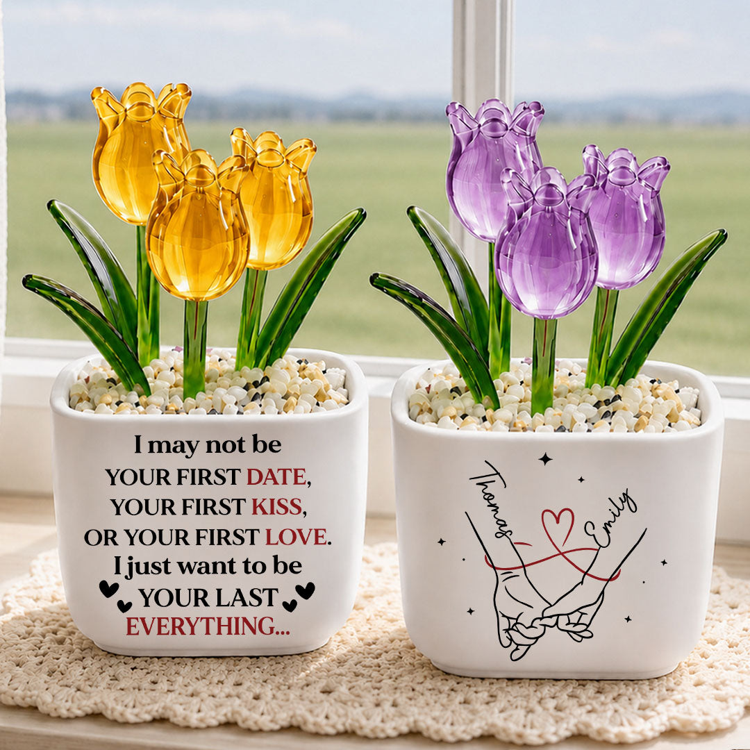 UPST137 Your Last Everything -Personalized  Custom Glass Everlasting Tulips