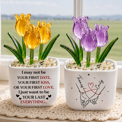 UPST137 Your Last Everything -Personalized  Custom Glass Everlasting Tulips