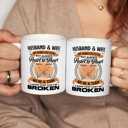 APST11 Husband & Wife We're A Team A Bond That Can't Be Broken - Personalized White Mug Accent Mug