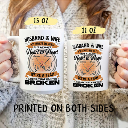 APST11 Husband & Wife We're A Team A Bond That Can't Be Broken - Personalized White Mug Accent Mug