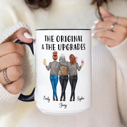 PST146 The Original & The Upgrade - Personalized White Mug Accent Mug