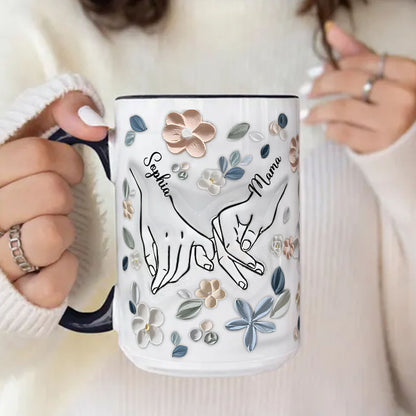 PST138 Mother And Child 3D Inflated Effect Printed - Personalized White Mug Accent Mug