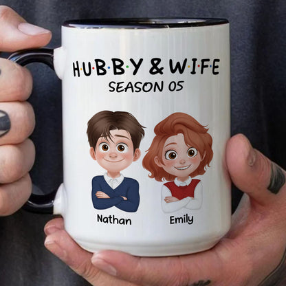 PST126 Hubby and Wifey - White Mug Accent Mug