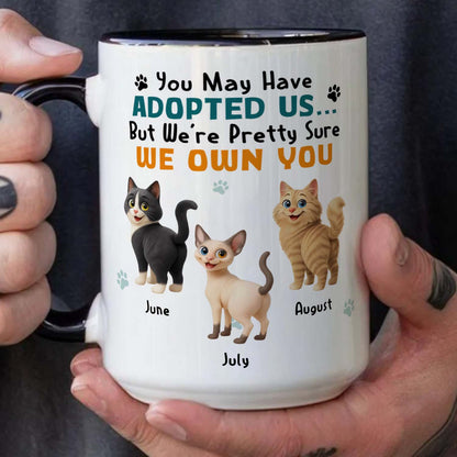 PSTM11 You May Have Adopted Me But I Own You Cat Lover - White Mug Accent Mug