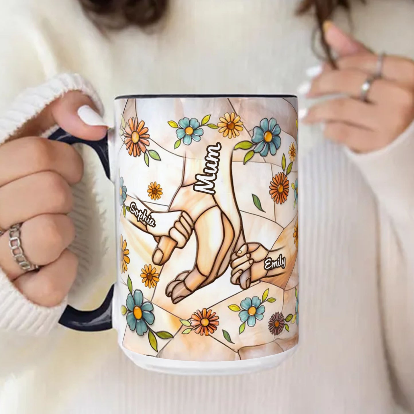 PST132 Mother's Day 3D Inflated Effect Printed - Personalized White Mug Accent Mug