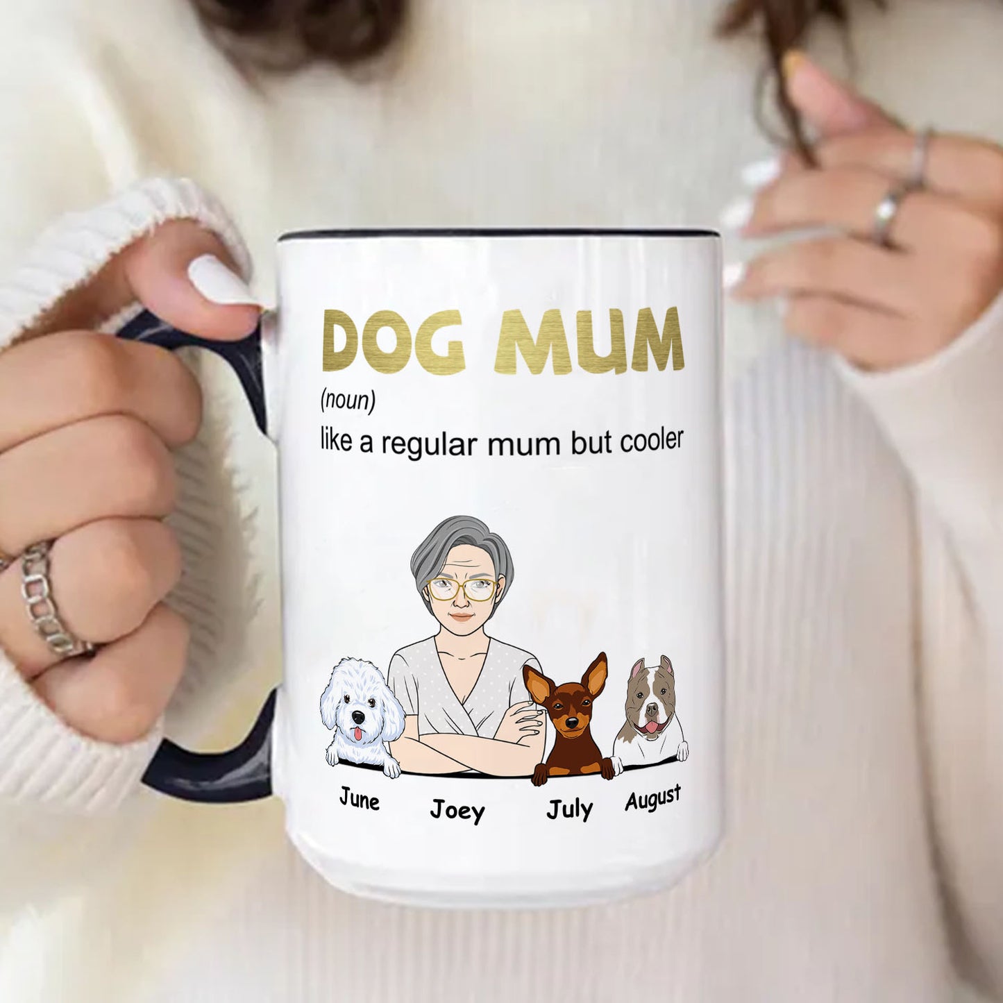PST112 Cool Dog Mom Definition - White Mug Accent Mug