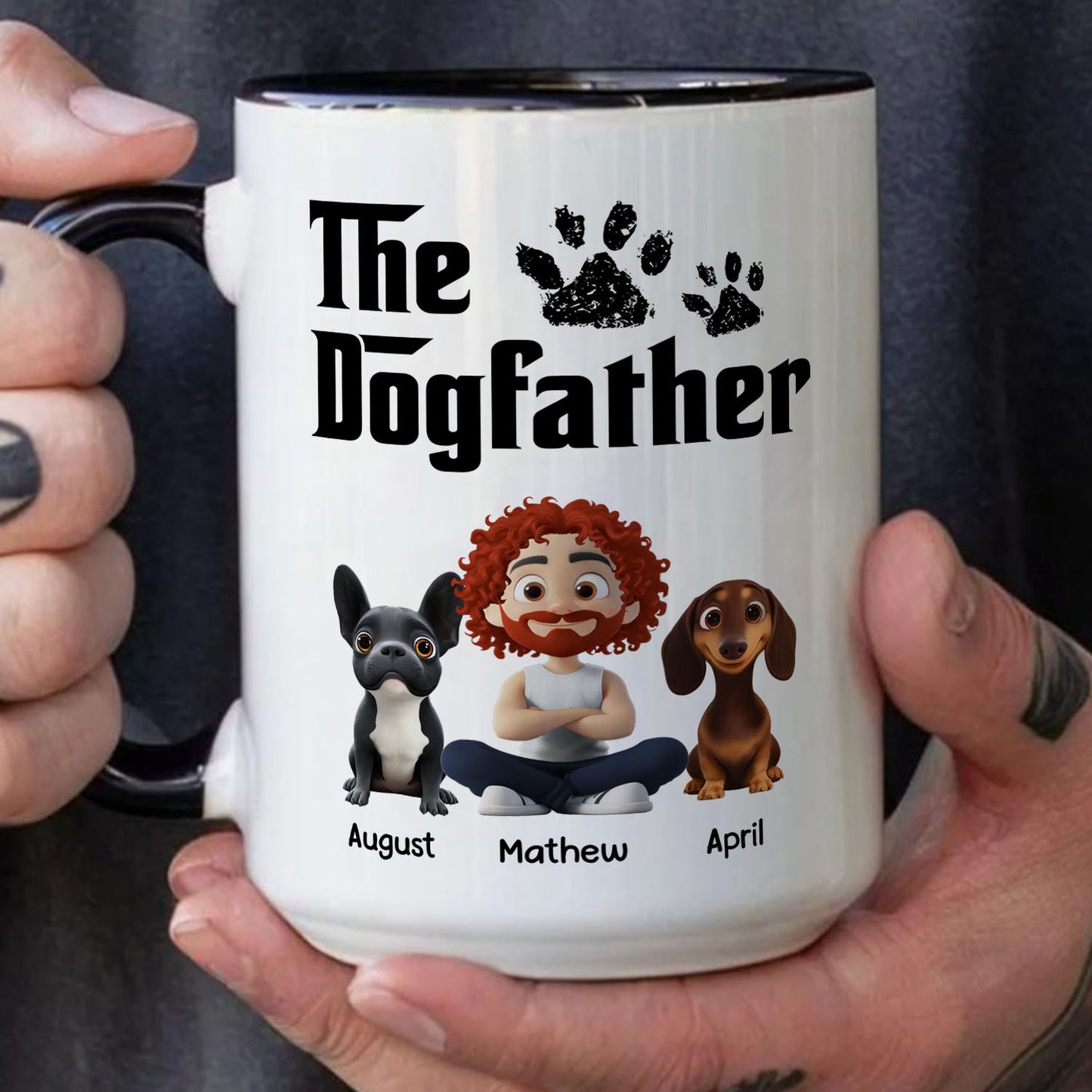 PST89 The Dogfather Dog Lover - Personalized White Mug Accent Mug
