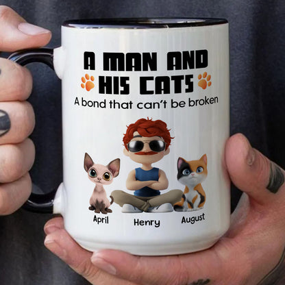 PSTM15 A Man And His Cat - White Mug Accent Mug